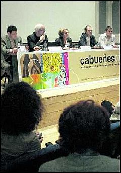 FOTO: Guillermo Martnez, Jorge Fernndez Len, Paz Fernndez Felgueroso, Javier Igareda Pea y Jordn Surez, durante la presentacin de los Encuentros.